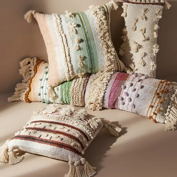 All Roads Textured Primrose Pillow - square - rust & cream - Picture 4 of 12